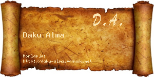 Daku Alma névjegykártya